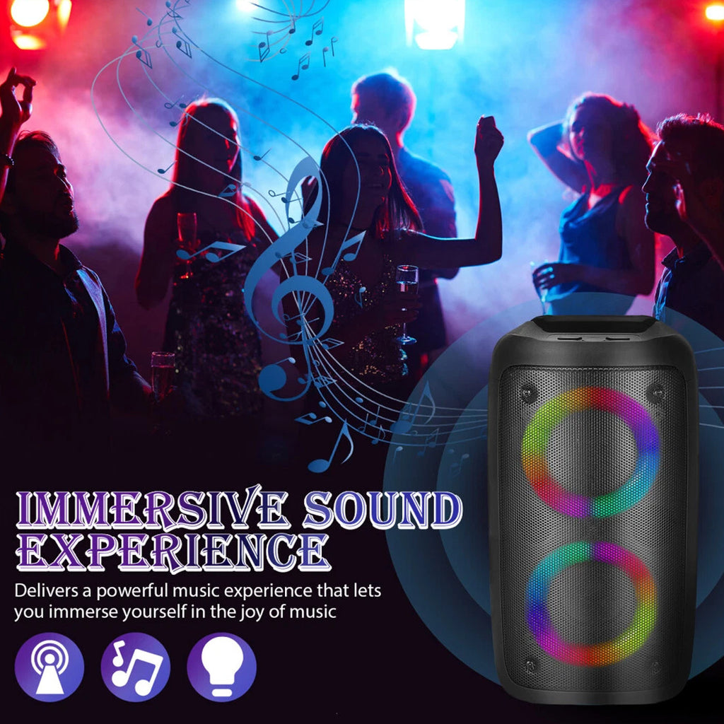 Portable Bluetooth Speaker Sub Woofer Heavy Bass Sound System Party & Mic