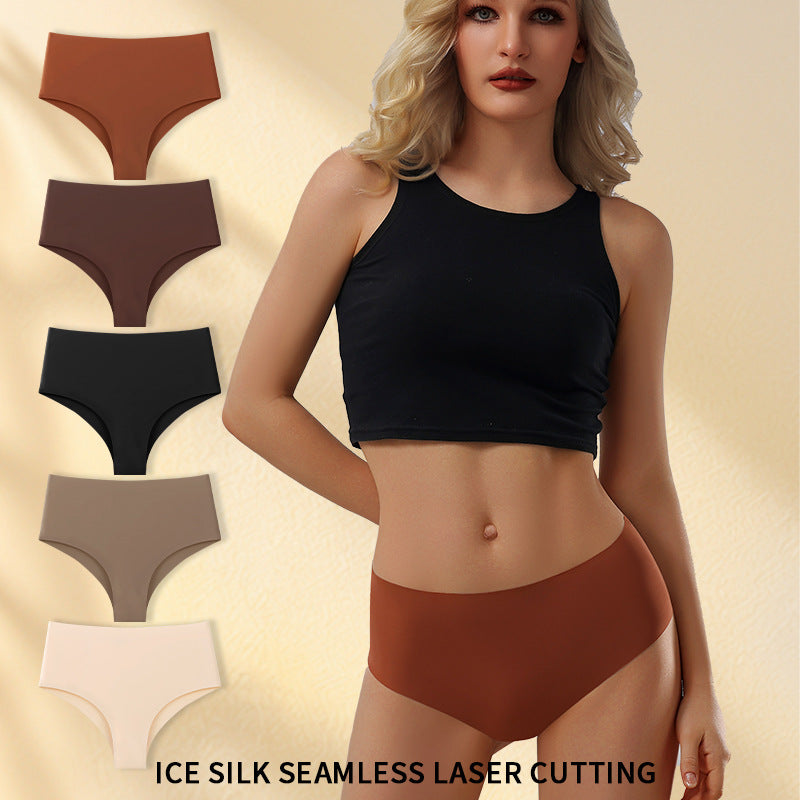Women's Solid-Colored Breathable Seamless Ice Silk Underwear