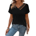 Summer V-neck Short Sleeve Shirt Summer Lightweight Blouse Women's Clothing