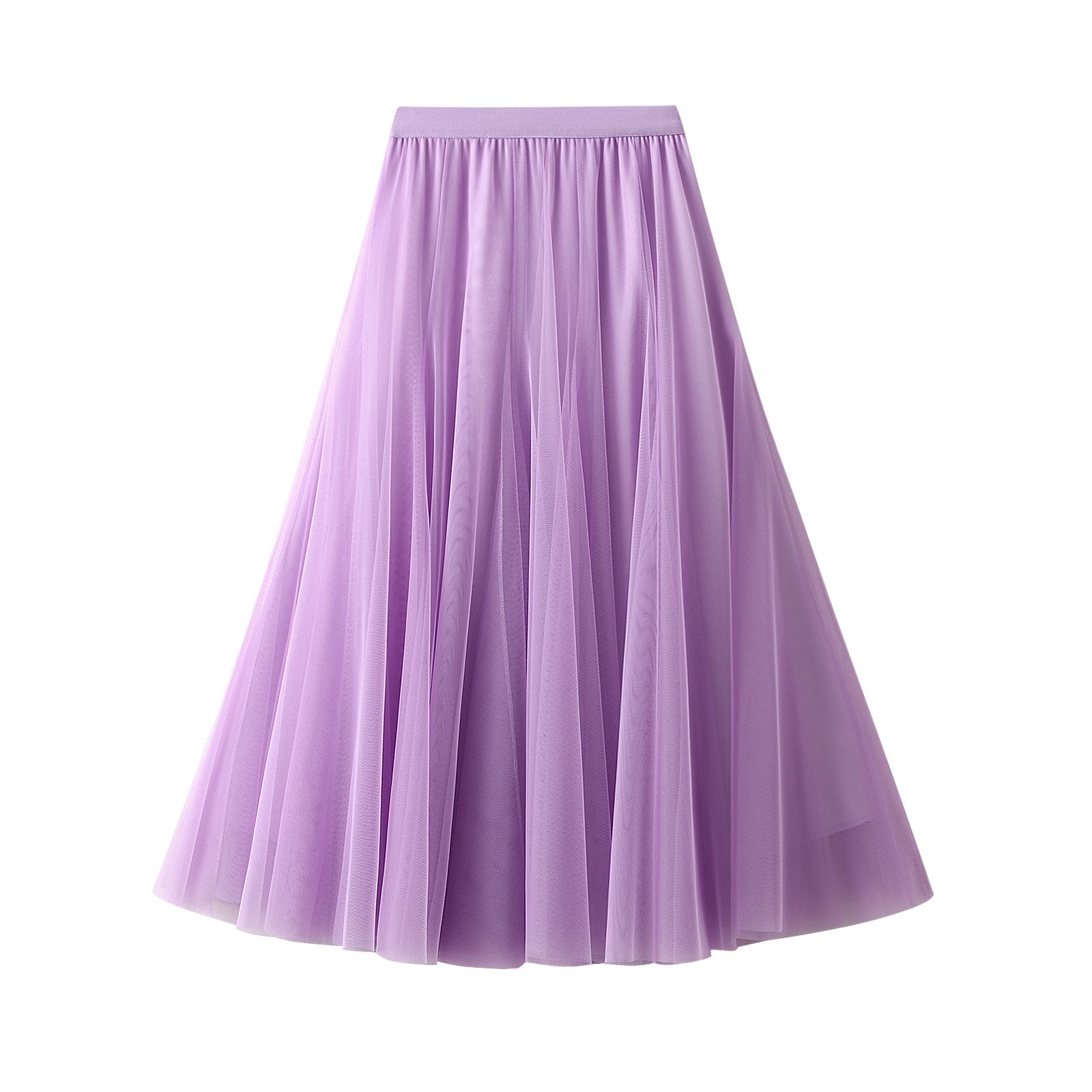 New Autumn And Winter High Waist Mid-length Tulle Skirt Pleated Skirt