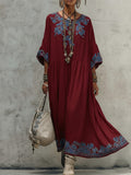 Elegant High-end Round-neck Printed Dress