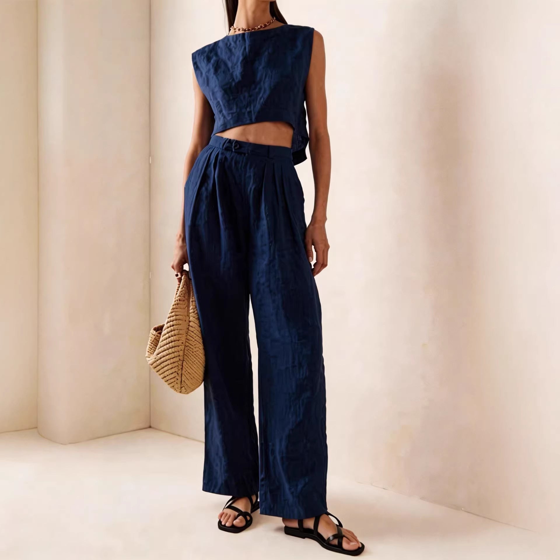 Breathable Comfortable Crew-neck Loose-fitting Casual Set