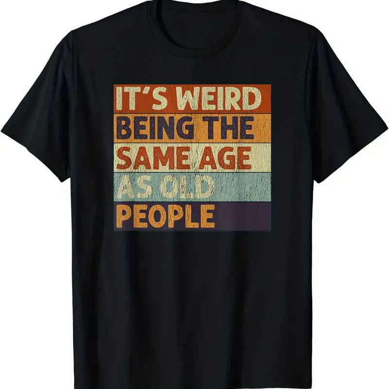 Camiseta de punto de seda helada con bloques de color para hombre
