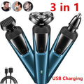 Electric Shaver Mens Razor Rotary Waterproof Pop-Up Trimmer Wet Dry Cordless