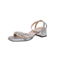 Womens Fashionable Rhinestone-studded Open-toe High-heeled Sandals