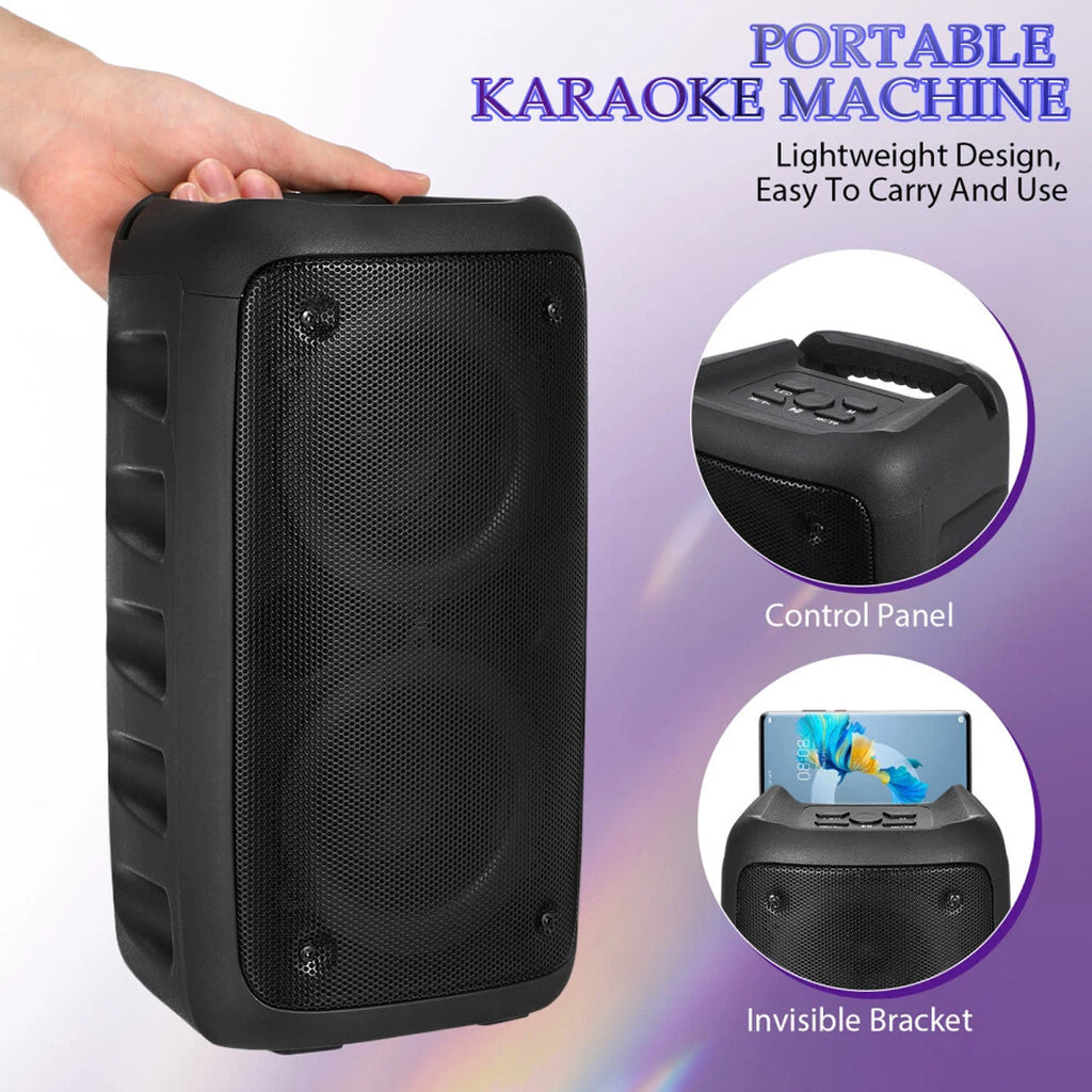 Portable Bluetooth Speaker Sub Woofer Heavy Bass Sound System Party & Mic